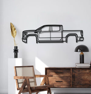 Retro 2019 GMC Sierra Denali Steel Wall Sculpture For Premium Truck Enthusiasts