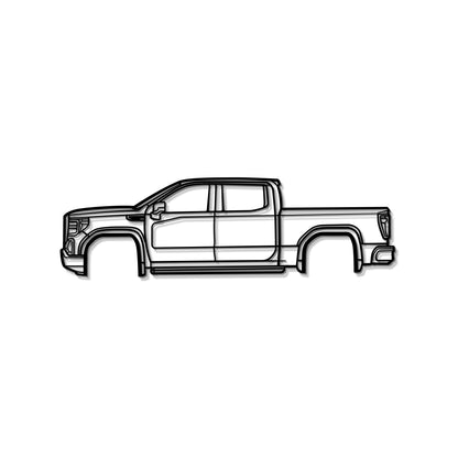 Detailed Metal Wall Silhouette Of 2019 GMC Sierra Denali Heavy‑Duty Pickup