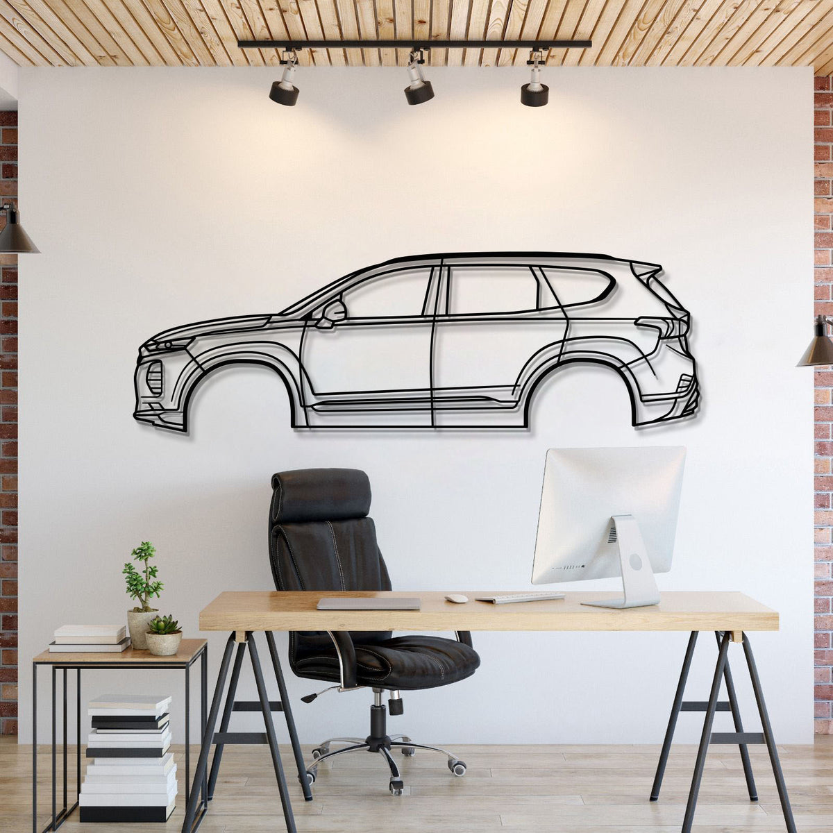 2019 Santa Fe 4th Gen Metal Car Wall Art - MT0680