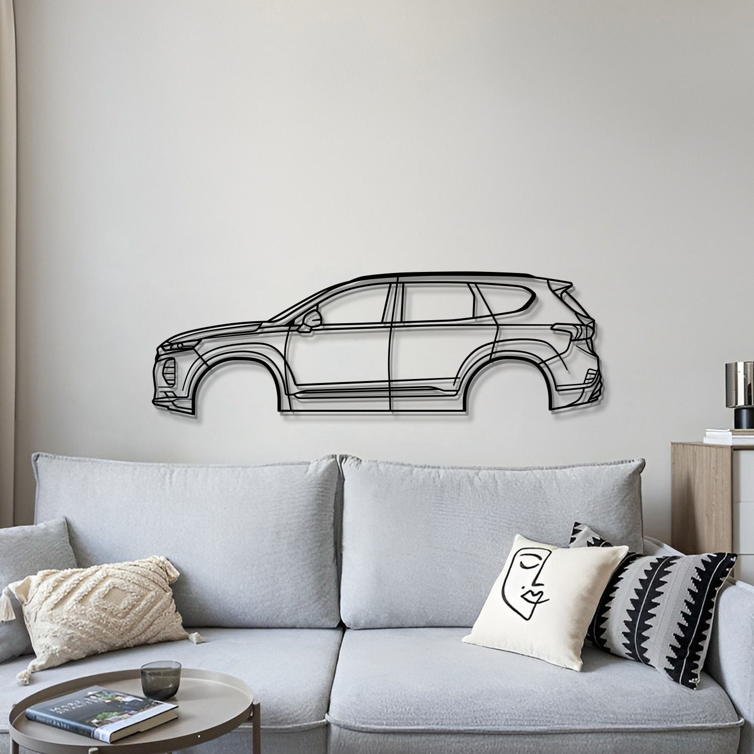 2019 Santa Fe 4th Gen Metal Car Wall Art - MT0680