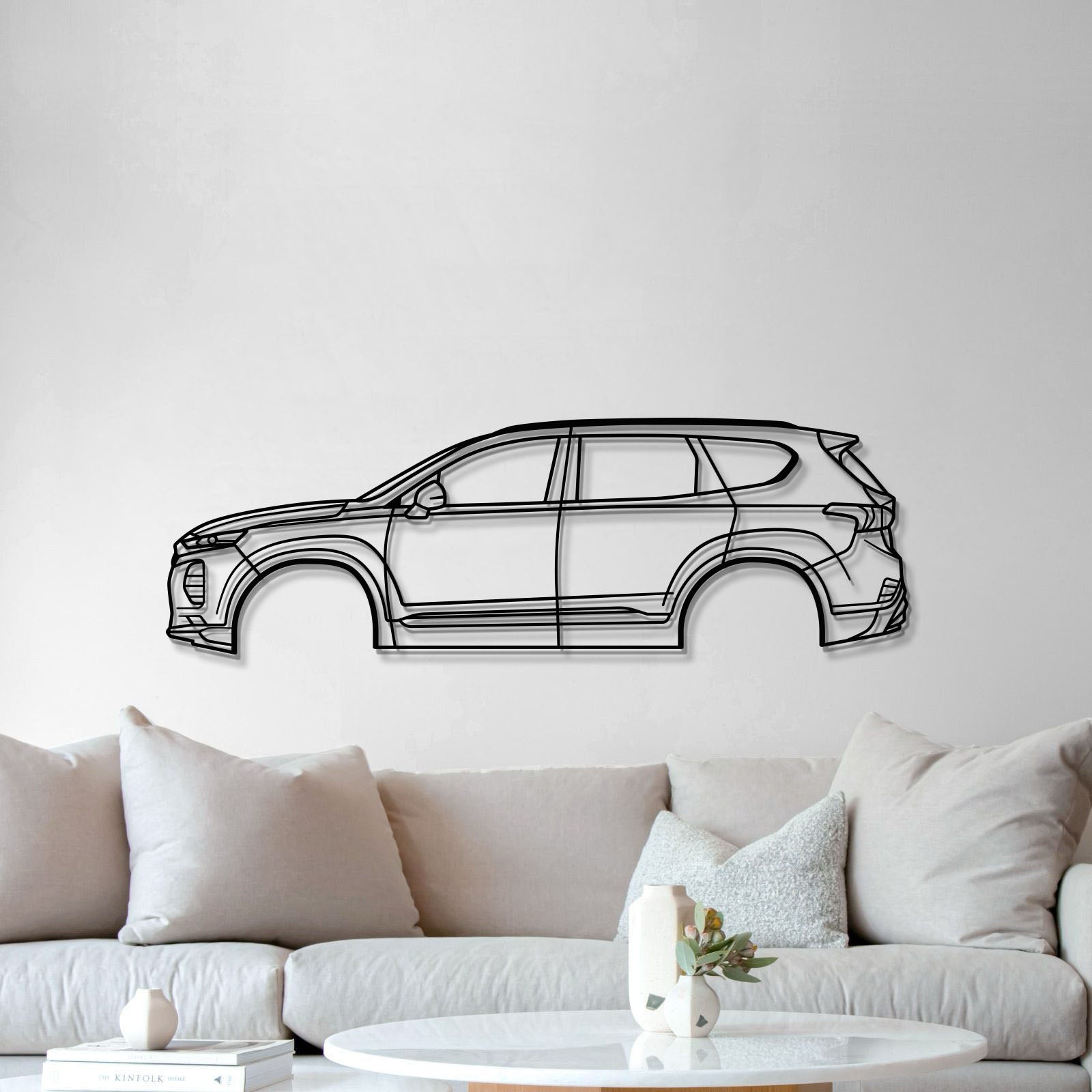 2019 Santa Fe 4th Gen Metal Car Wall Art - MT0680