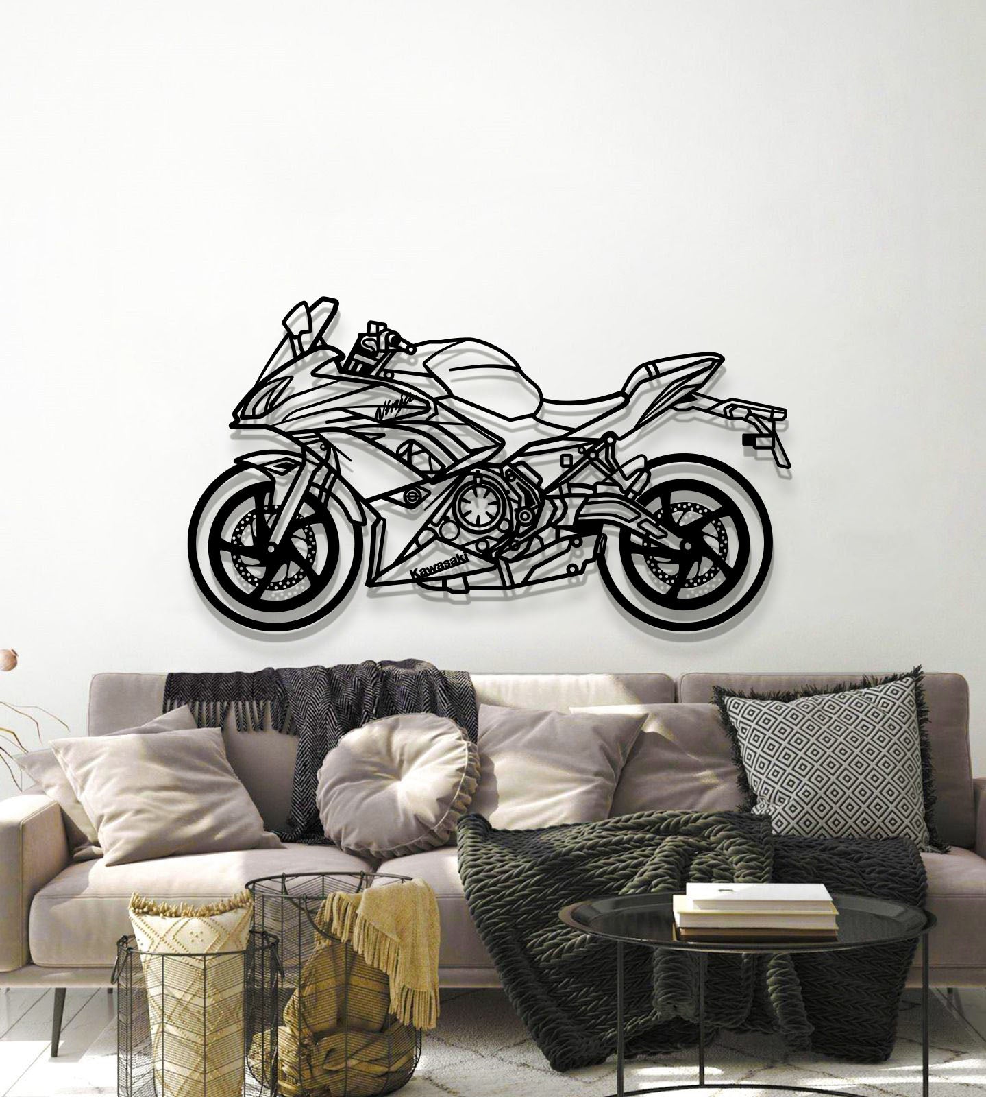 2019 Ninja EX650M Metal Motorcycle Wall Art - MT1405