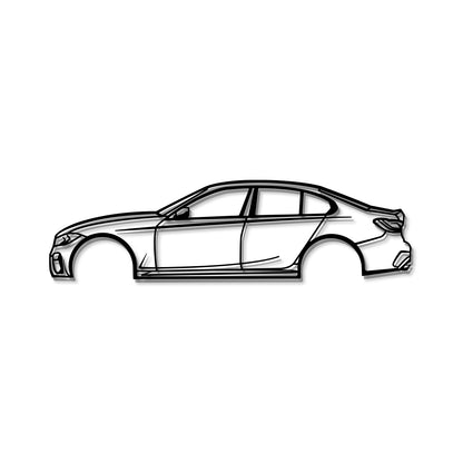 Collector edition BMW M340i 2020 metal wall art – sporty sedan profile