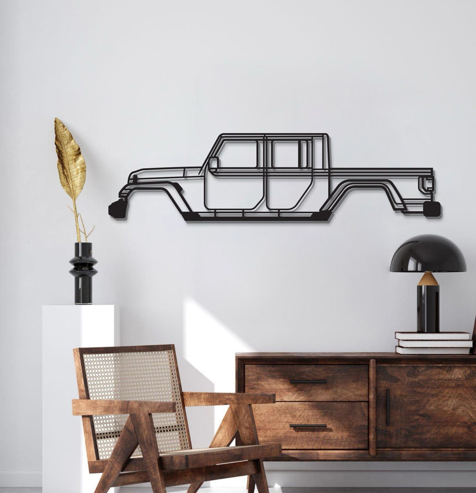 Metal wall art featuring 2020 Gladiator JT side silhouette