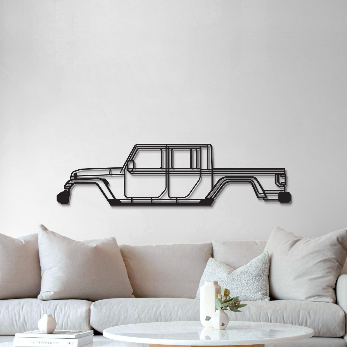 Automotive wall art: Jeep Gladiator JT profile metal design