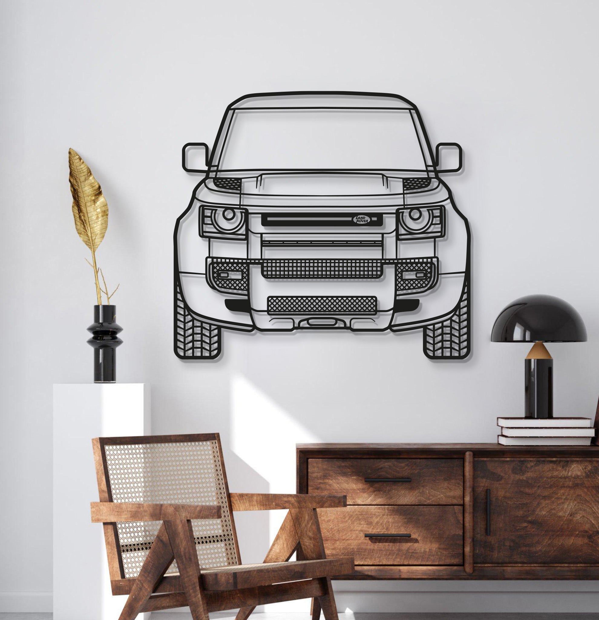 2020 Defender Front View Metal Car Wall Art - MT1358