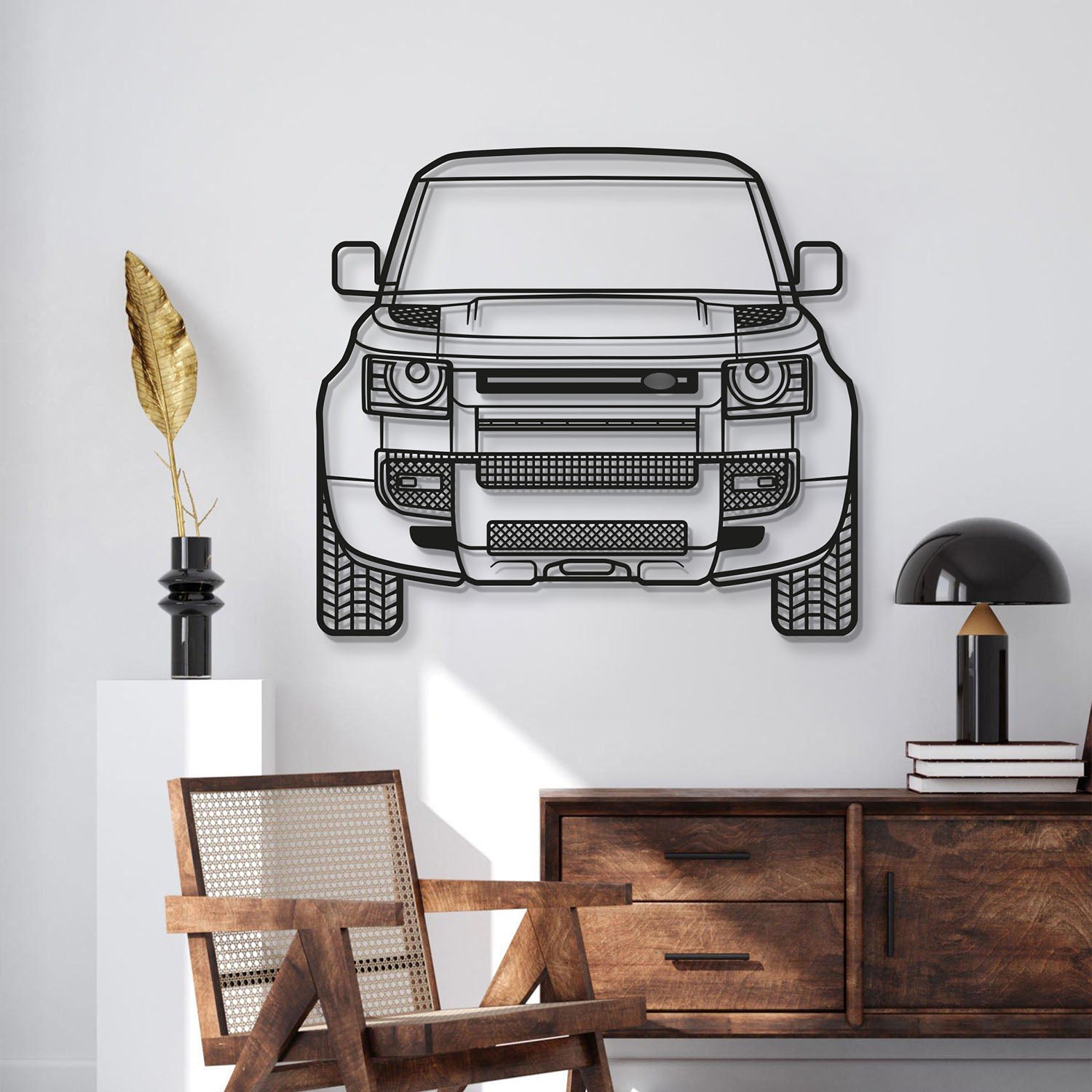 2020 Defender Front View Metal Car Wall Art - MT1358