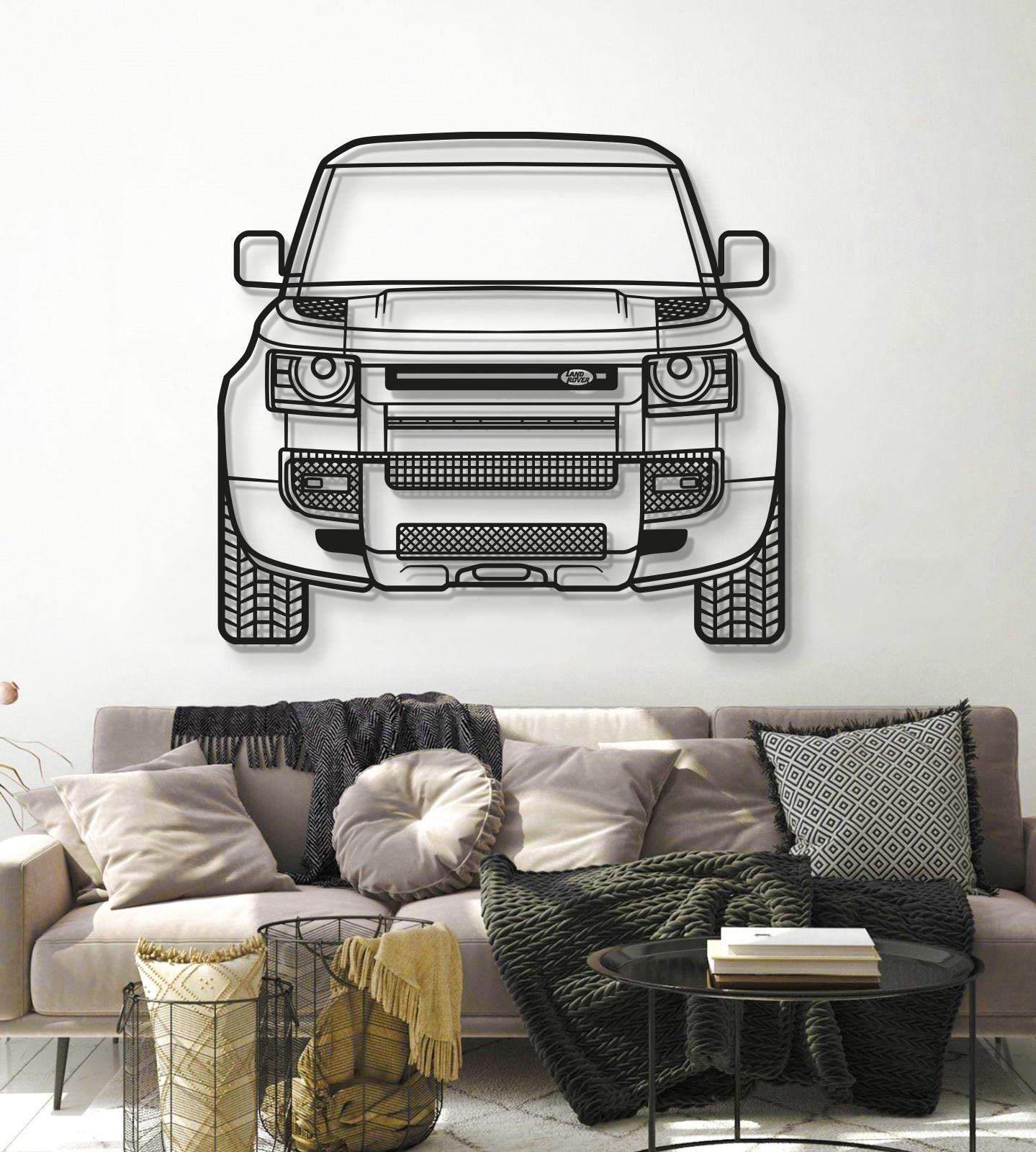 2020 Defender Front View Metal Car Wall Art - MT1358