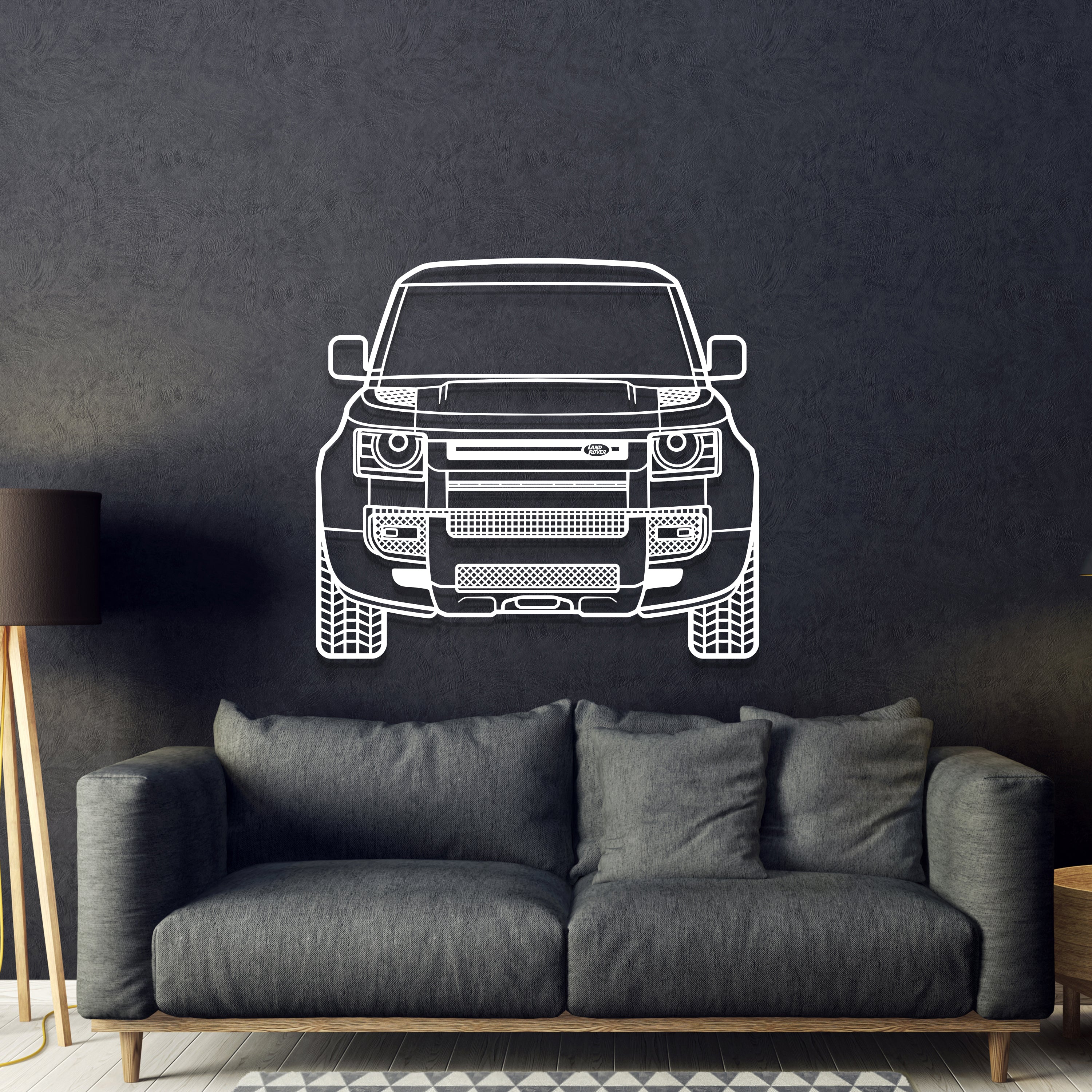 2020 Defender Front View Metal Car Wall Art - MT1358