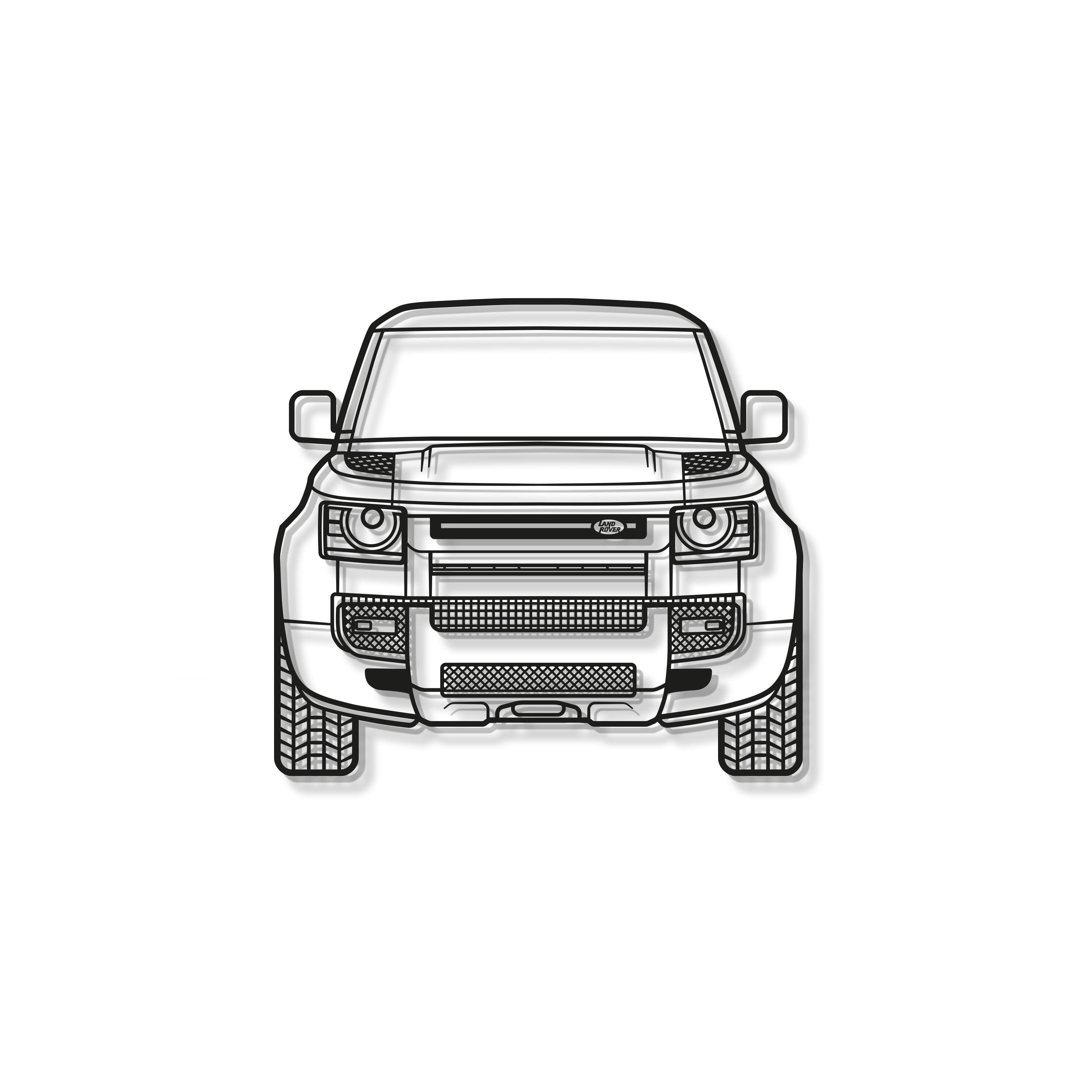 2020 Defender Front View Metal Car Wall Art - MT1358