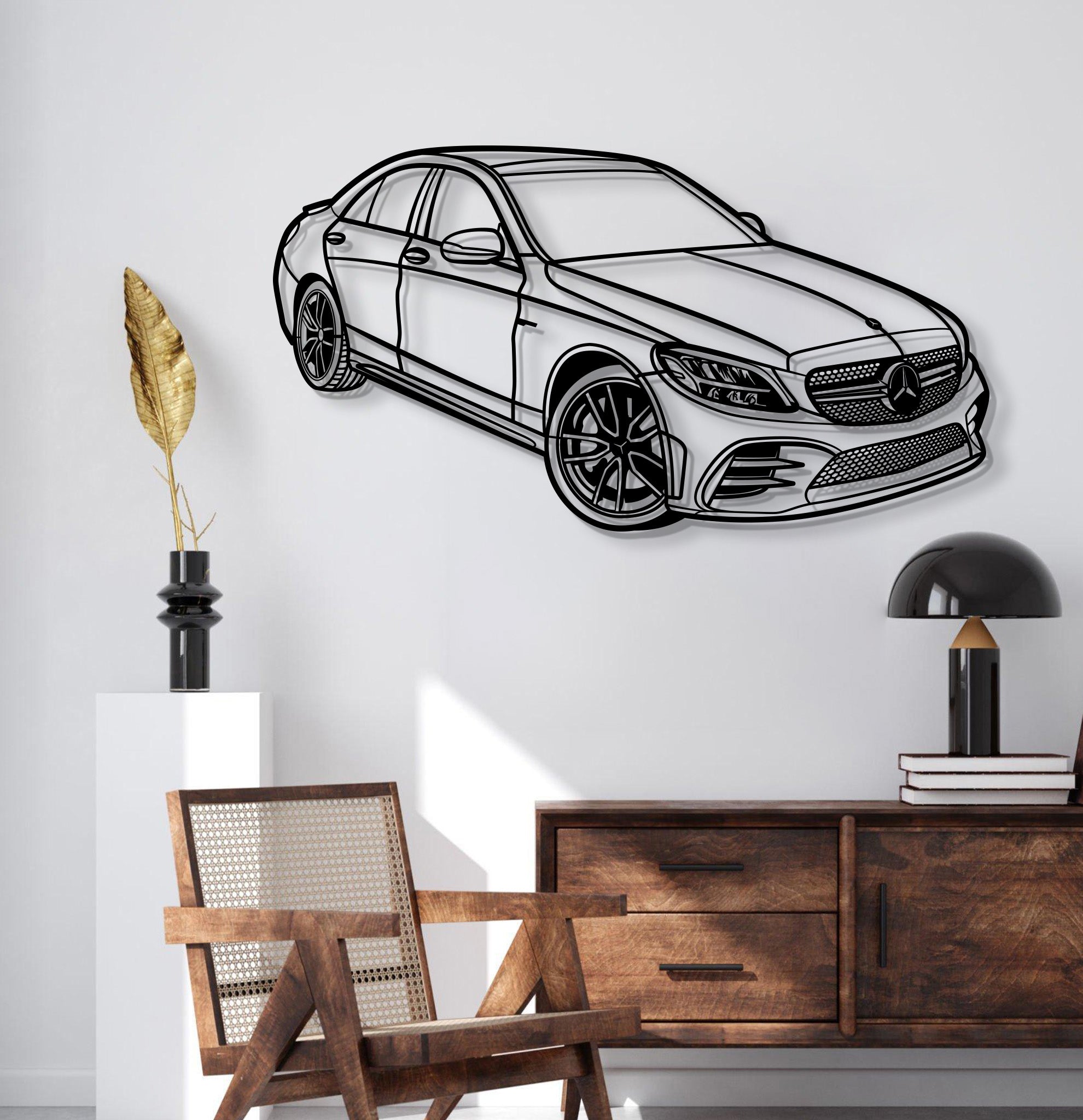 2020 C43 AMG Perspective Metal Car Wall Art - MT1317