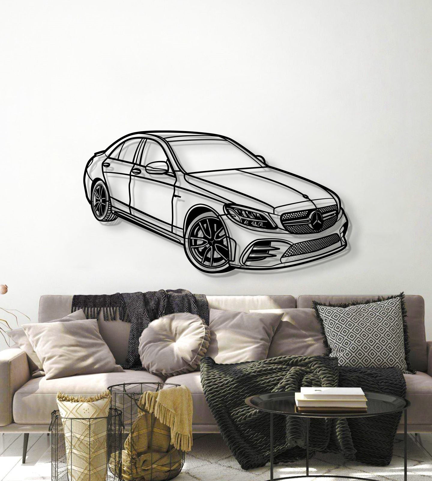 2020 C43 AMG Perspective Metal Car Wall Art - MT1317