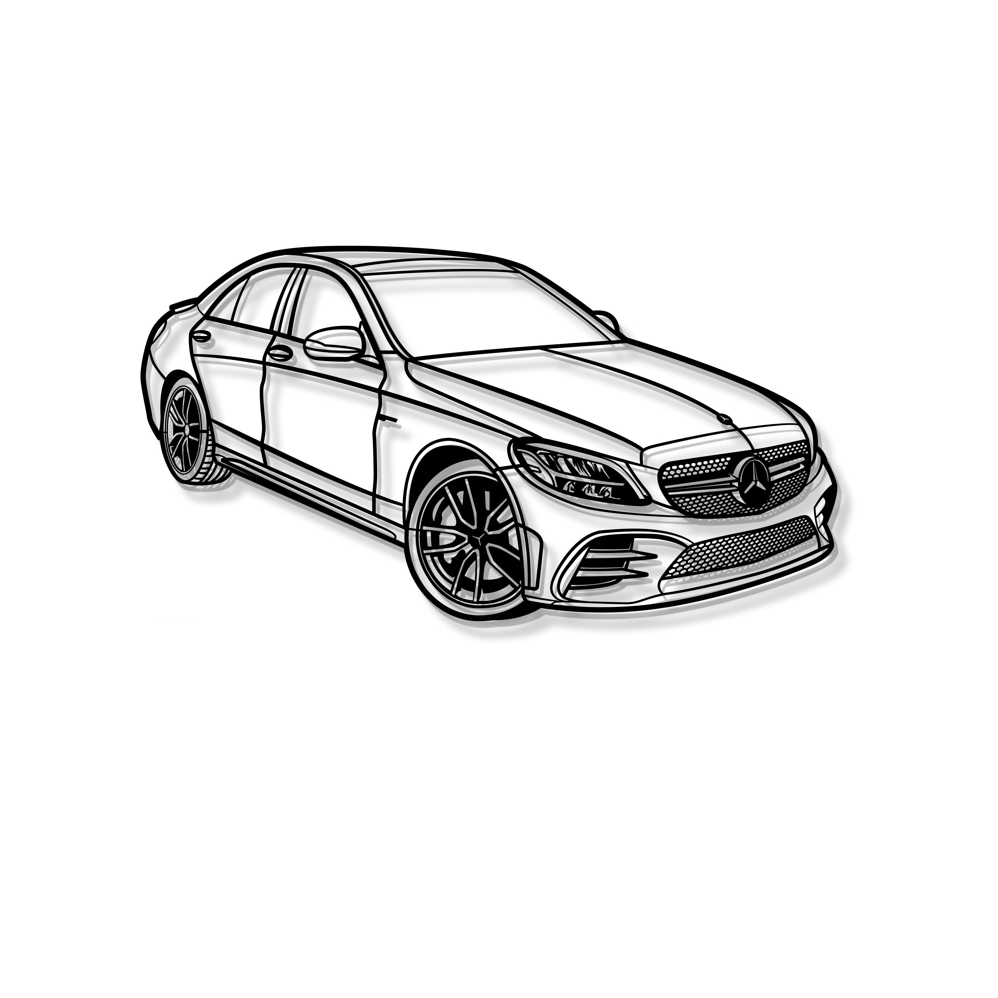 2020 C43 AMG Perspective Metal Car Wall Art - MT1317