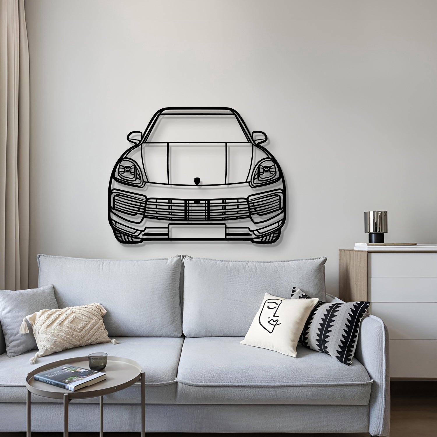 2020 Cayenne Front View Metal Car Wall Art - MT1370