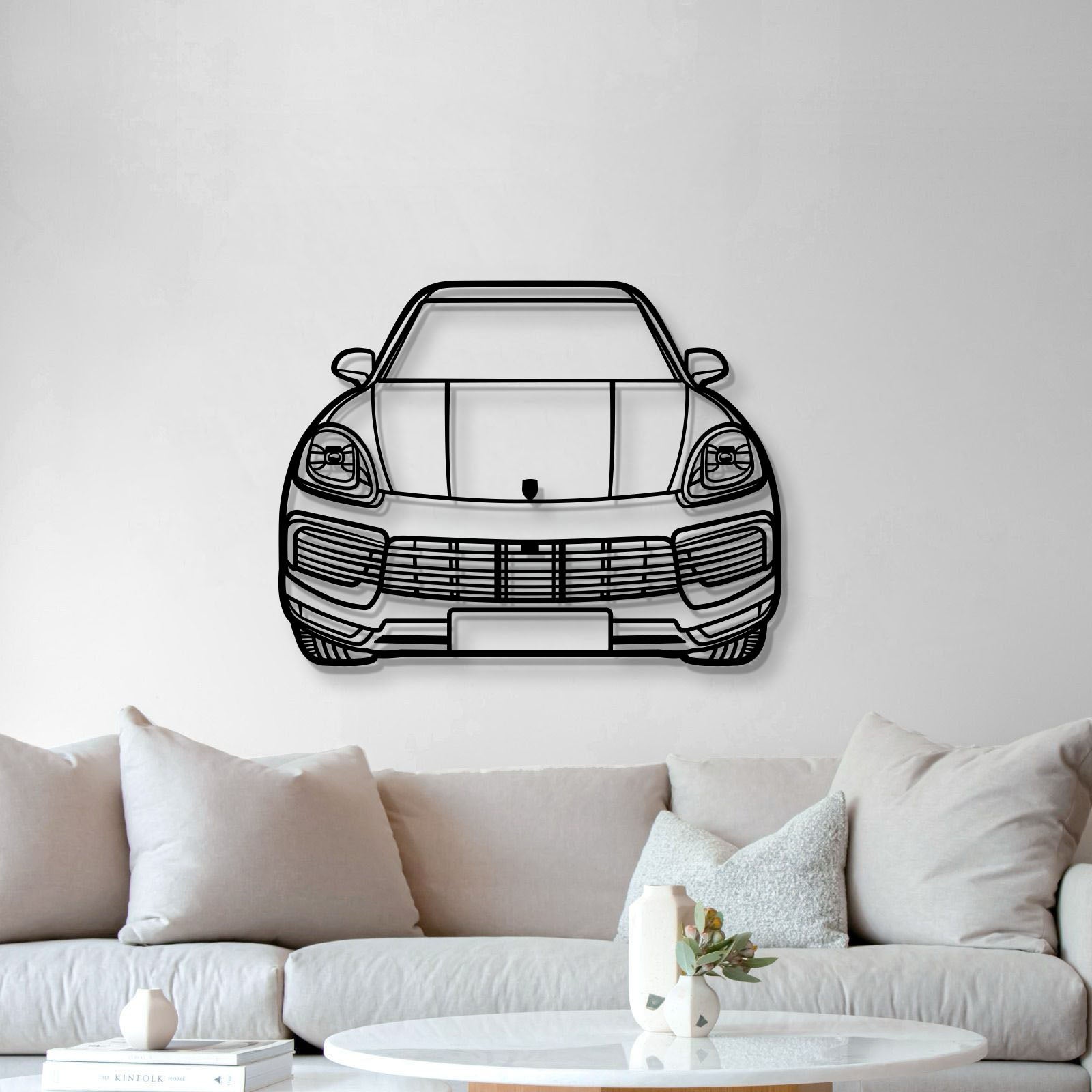 2020 Cayenne Front View Metal Car Wall Art - MT1370