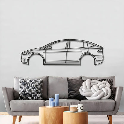 3. Laser-cut 2020 Model X Performance metal wall sculpture, textured and dyed steel with powder-coated matte finish—perfect for modern interiors.
