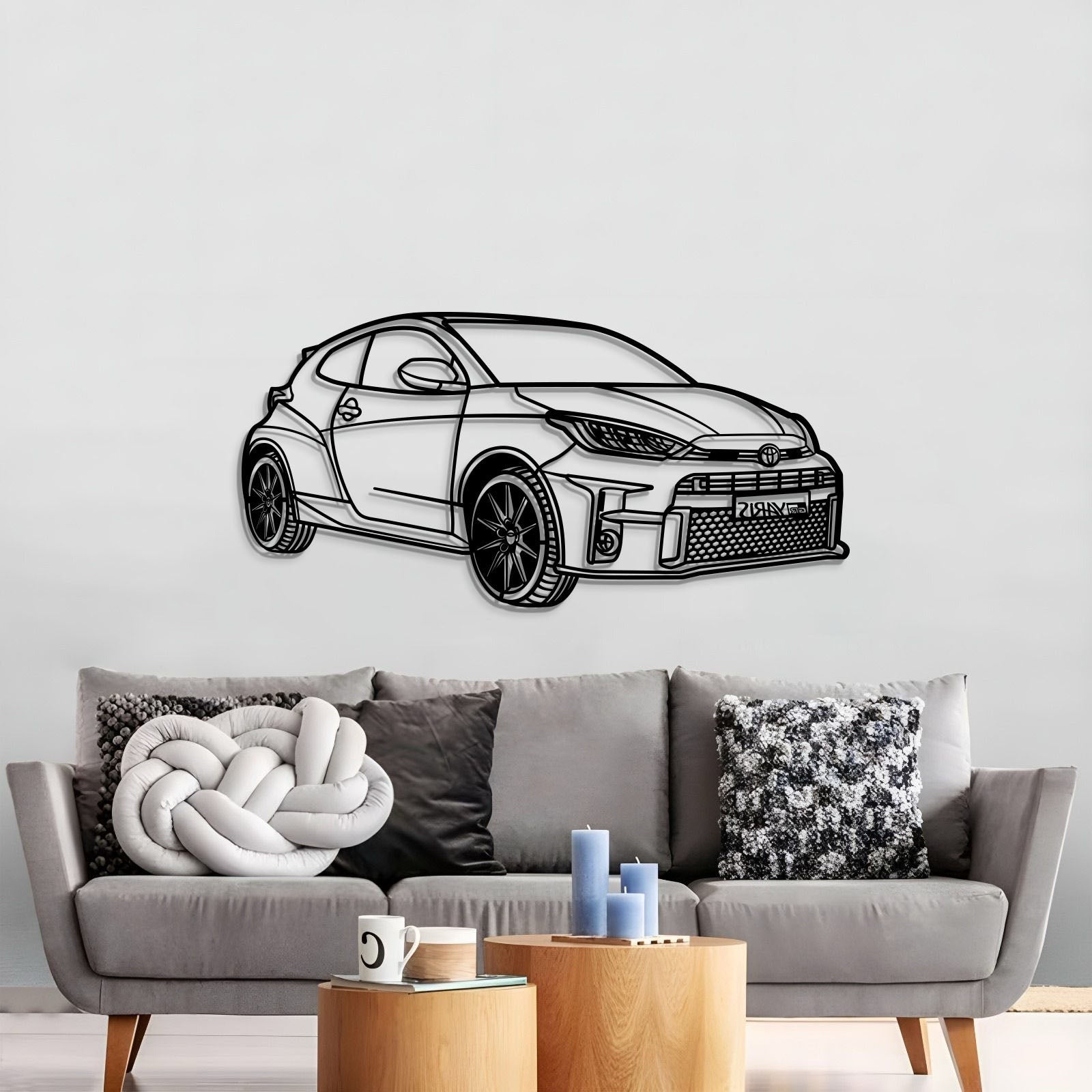 2021 Yaris Perspective Metal Car Wall Art - MT1192