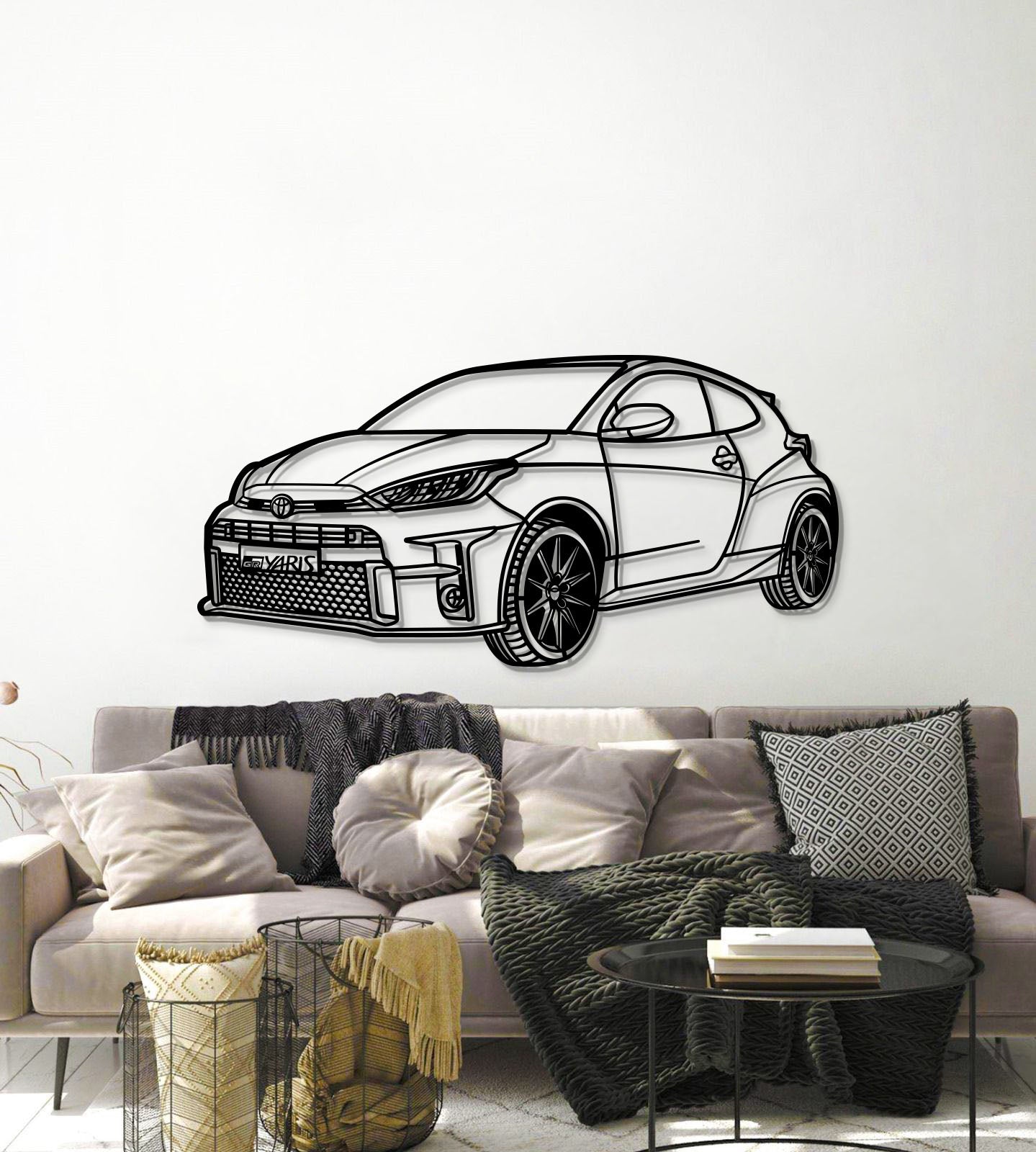 2021 Yaris Perspective Metal Car Wall Art - MT1192