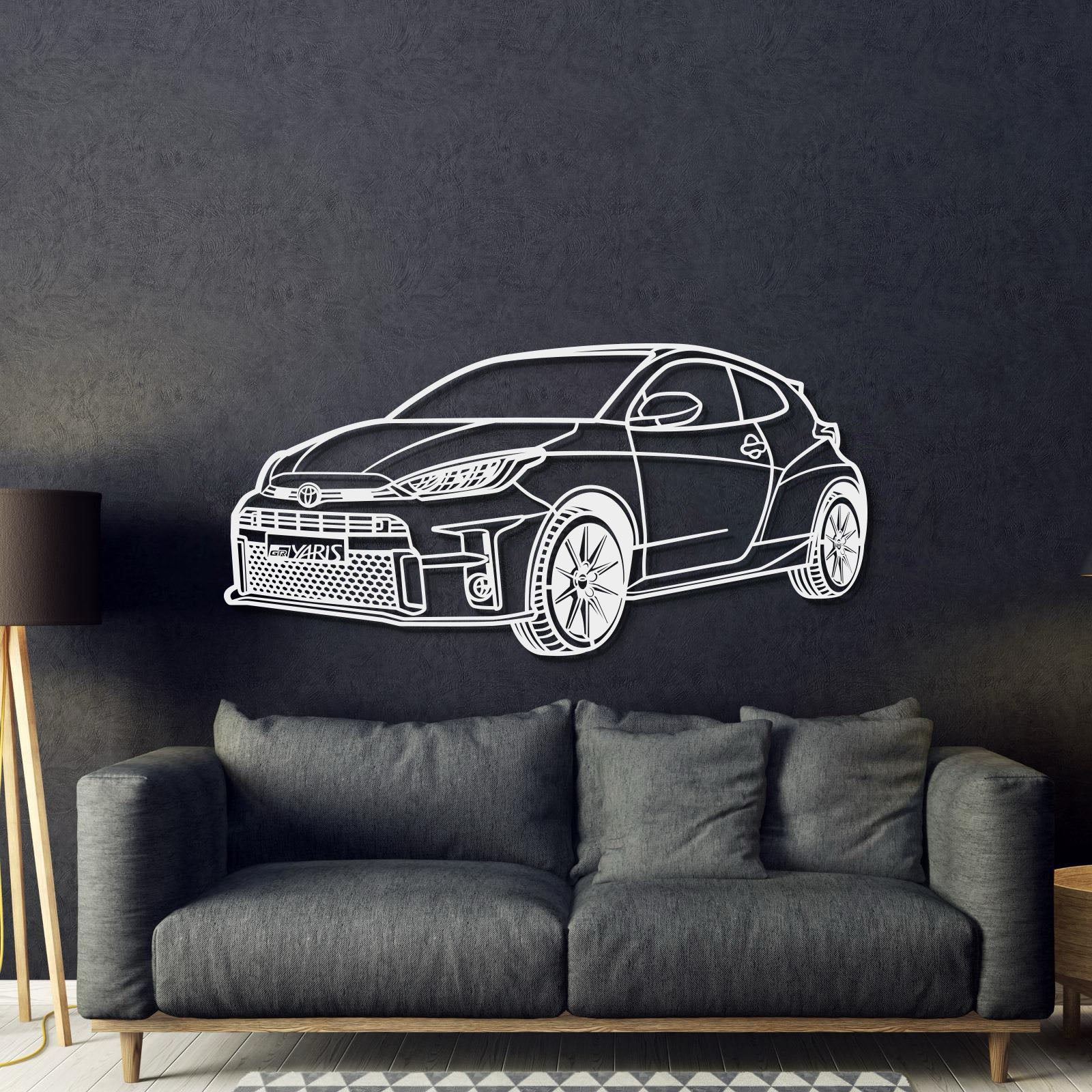 2021 Yaris Perspective Metal Car Wall Art - MT1192