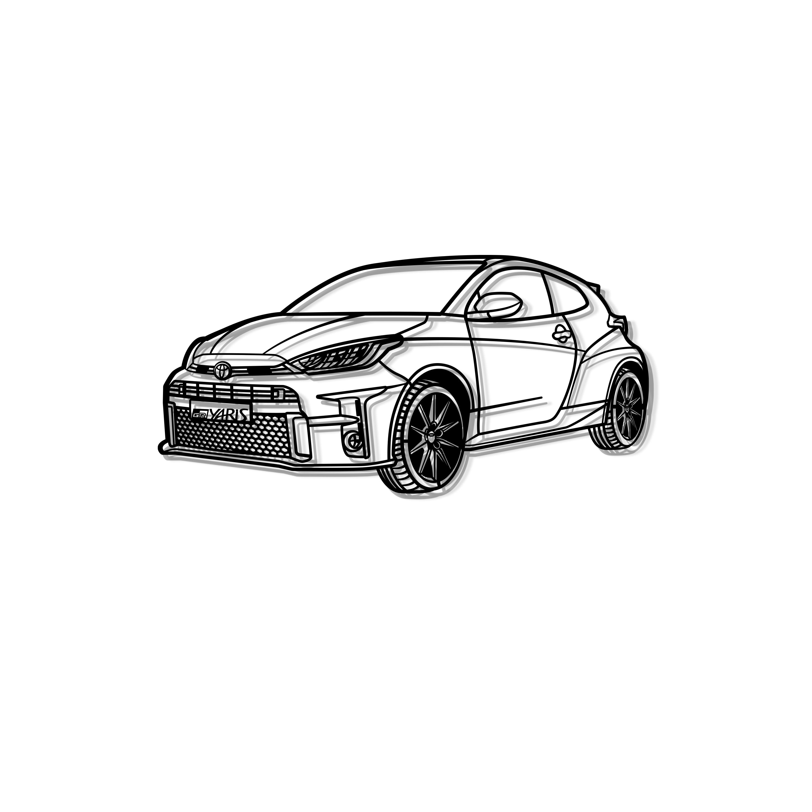 2021 Yaris Perspective Metal Car Wall Art - MT1192