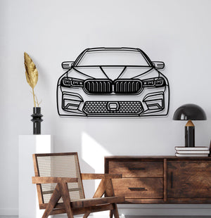 2021 M5 Competition front metal car wall décor – textured steel elevated 1 cm from wall for dramatic 3D effect