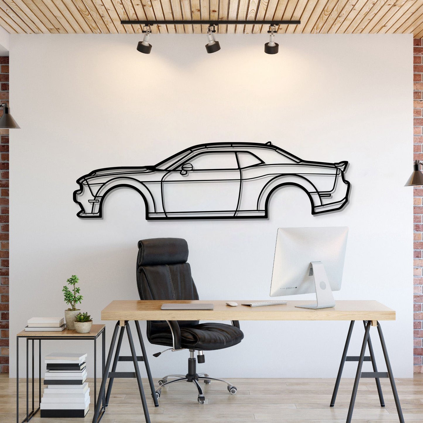 2021 Challenger Metal Car Wall Art - MT0744