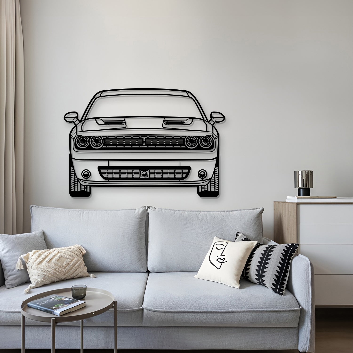 2021 Challanger Front View Metal Car Wall Art - MT1342