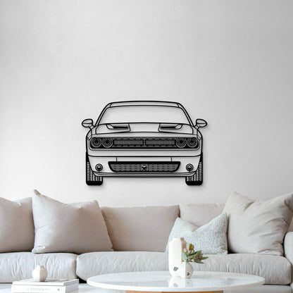 Front view 2021 Challenger metal artwork – precision laser‑cut detailing, matte textured steel