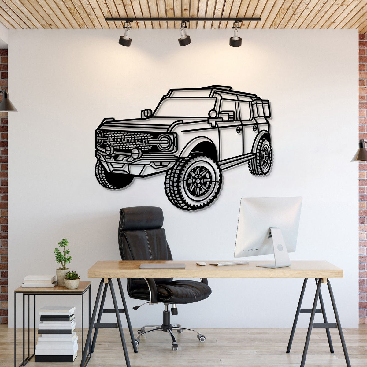 2021 Bronco Perspective Metal Car Wall Art - MT1161