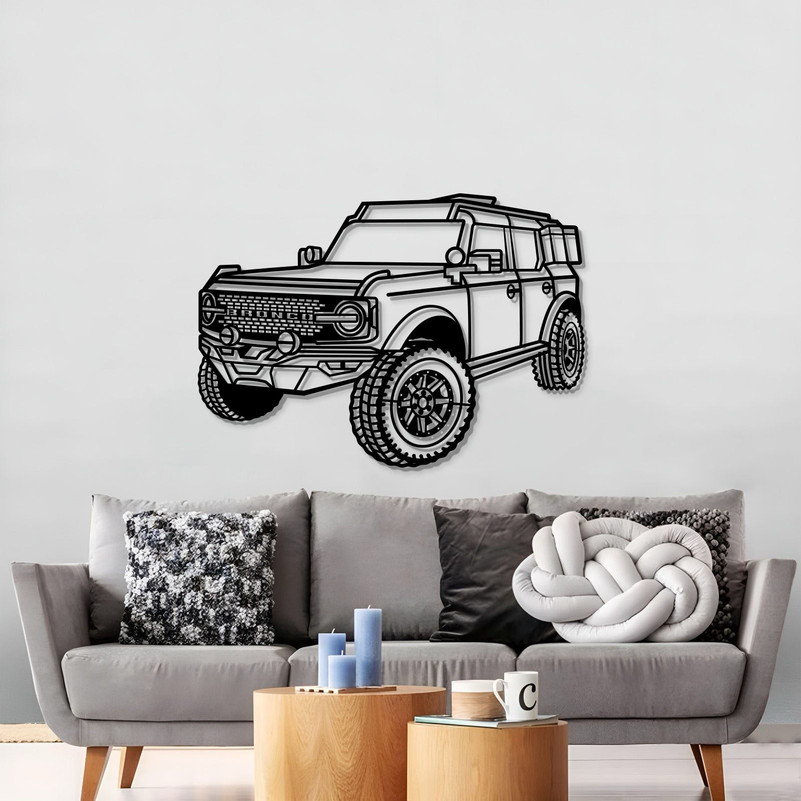 2021 Bronco Perspective Metal Car Wall Art - MT1161