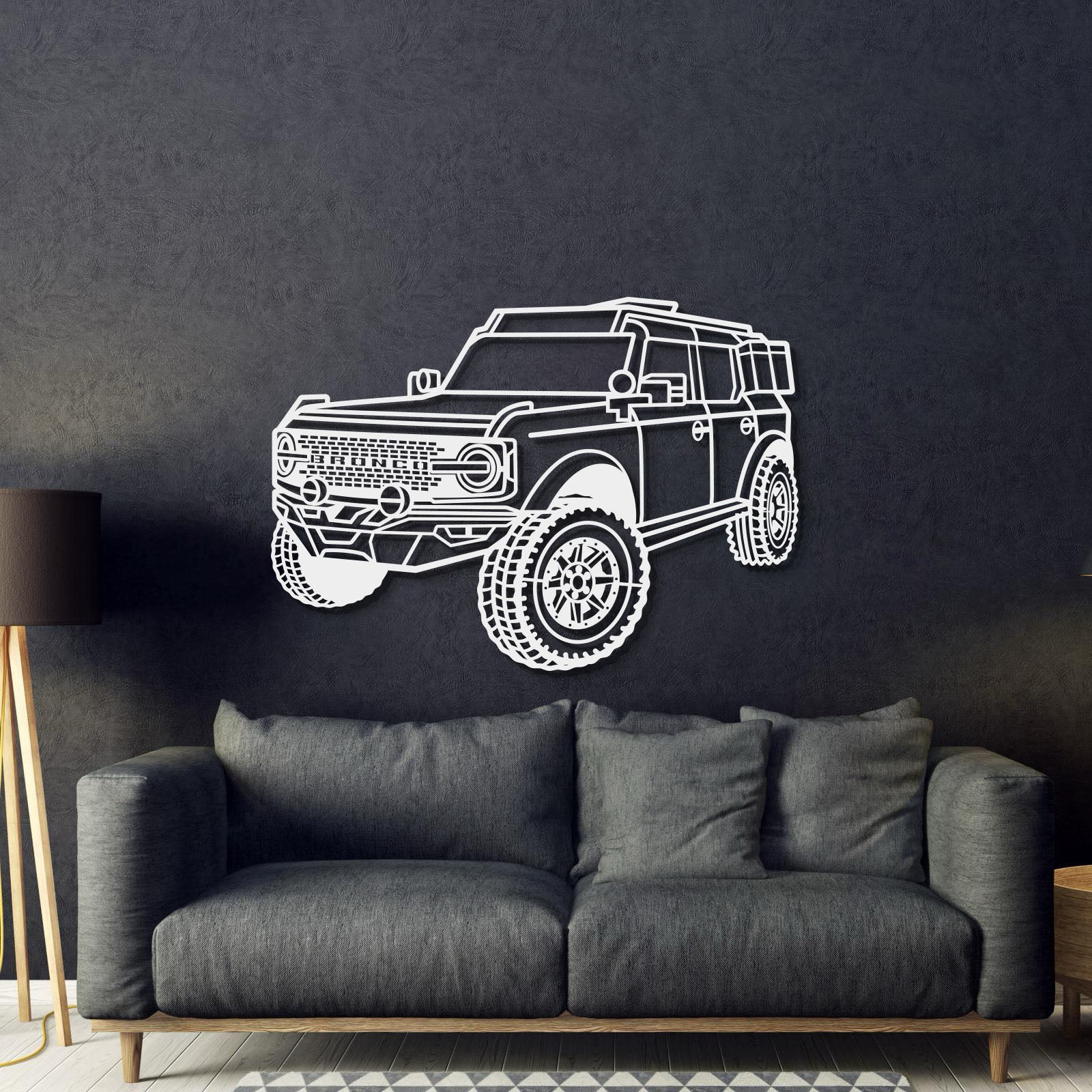 2021 Bronco Perspective Metal Car Wall Art - MT1161