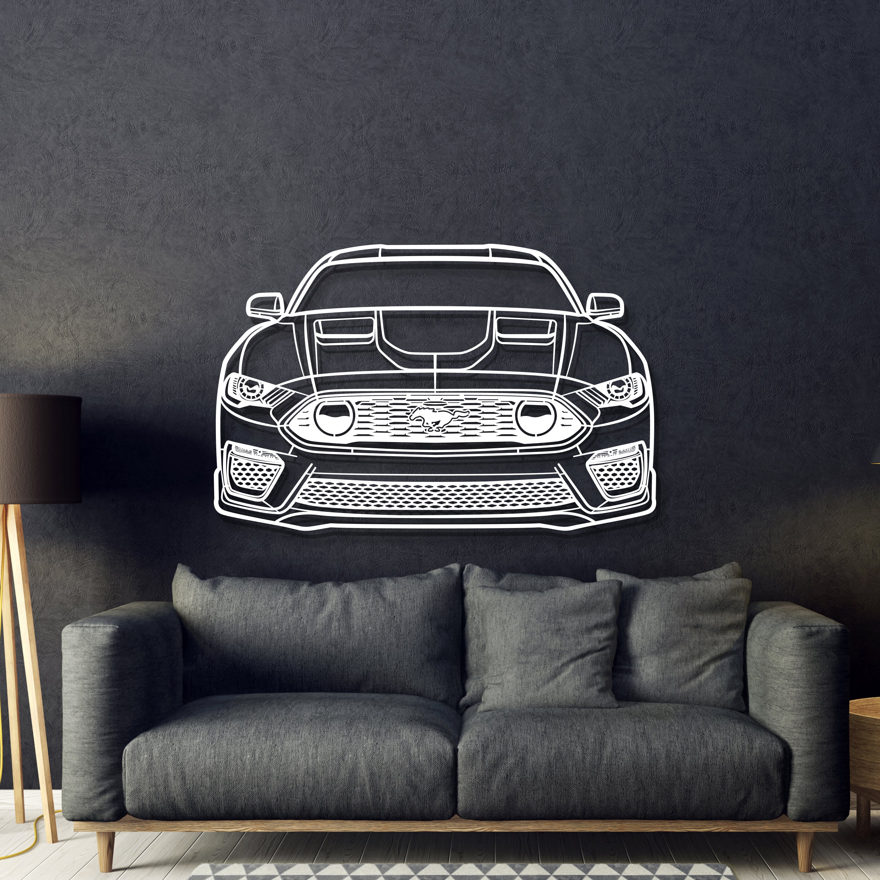 2021 Mustang Mach 1 Front View Metal Car Wall Art - MT1351