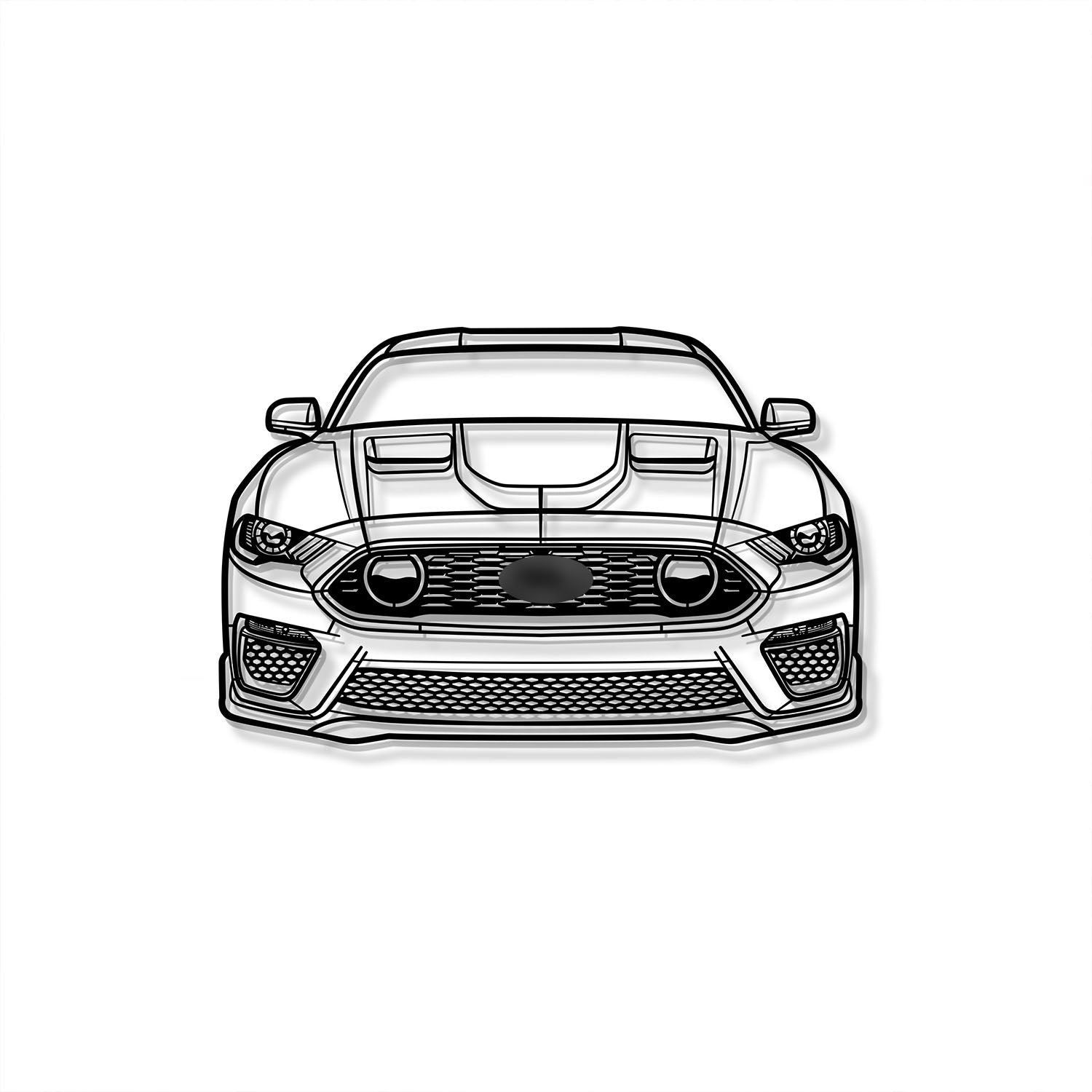 2021 Mustang Mach 1 Front View Metal Car Wall Art - MT1351