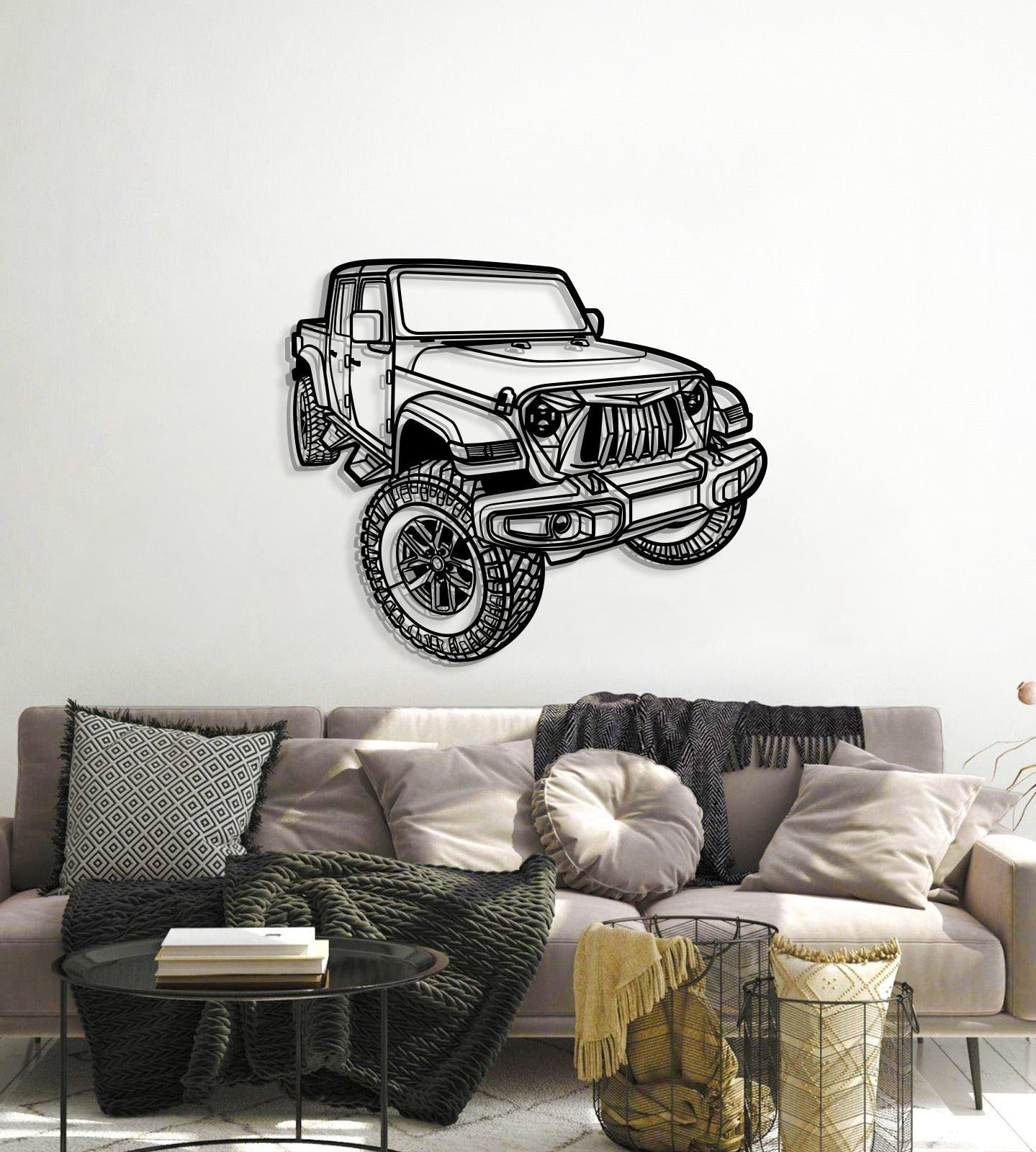 Jeep Gladiator (2021) perspective metal art – elevation screws create visual dimension with a floating effect 