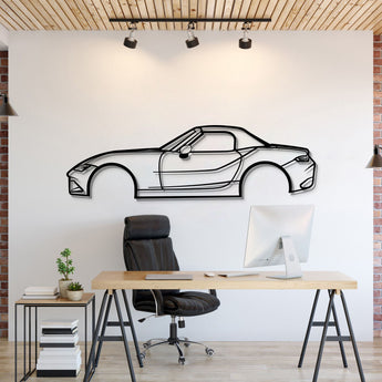 2021 Mazda Miata MX‑5 metal car wall art adds sporty flair to a modern living room
