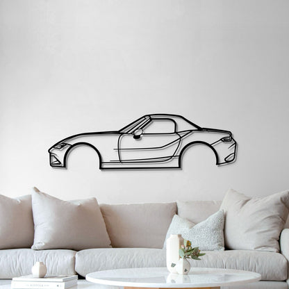 Man cave enhanced by 2021 Mazda Miata MX‑5 minimalist automotive wall décor