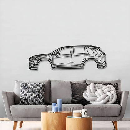 Textured and dyed 2021 RAV4 Prime (XA50) metal wall art, perfect for garage, living room, or office spaces
