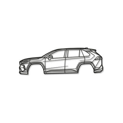 Ready-to-hang 2021 RAV4 Prime metal car wall decoration, elevated with screws for a striking visual appeal