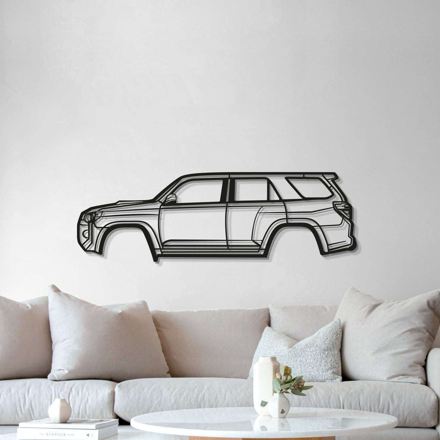 Durable 2021 4Runner metal wall plaque, powder-coated in matte finish, raised from the wall to add dimension.