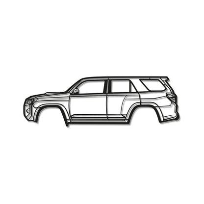 Ready-to-hang 2021 4Runner metal car wall decoration, textured steel with matte coating and 1 cm elevation for visual impact.