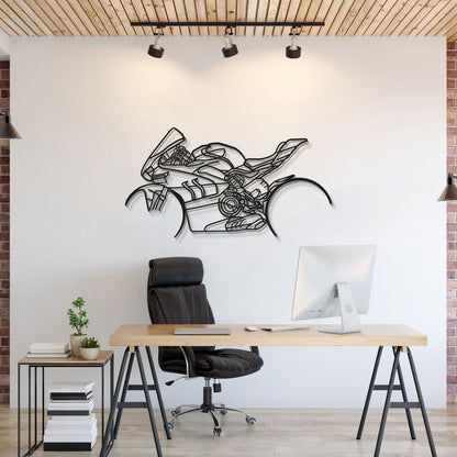 V4SP metal motorcycle wall art silhouette for garage décor