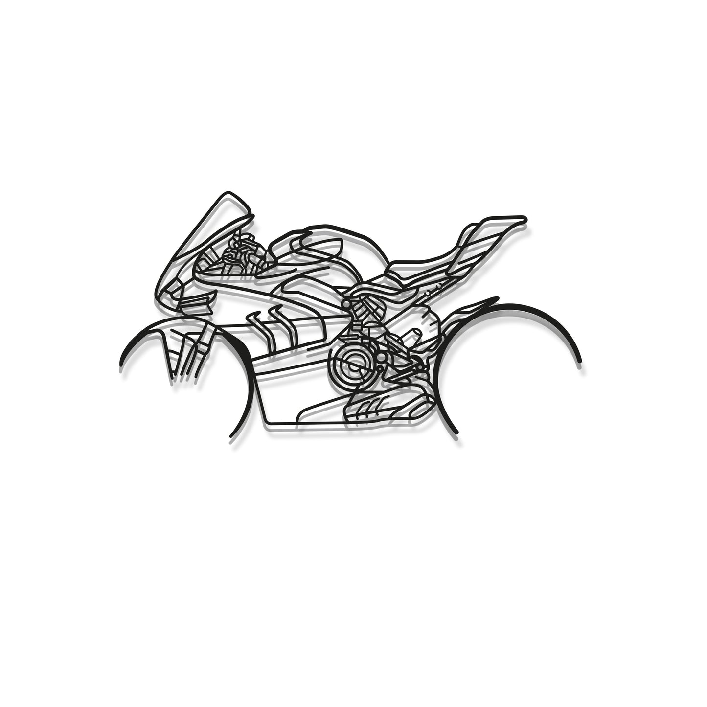 Laser cut steel V4SP motorcycle wall art perfect for motorsport fans