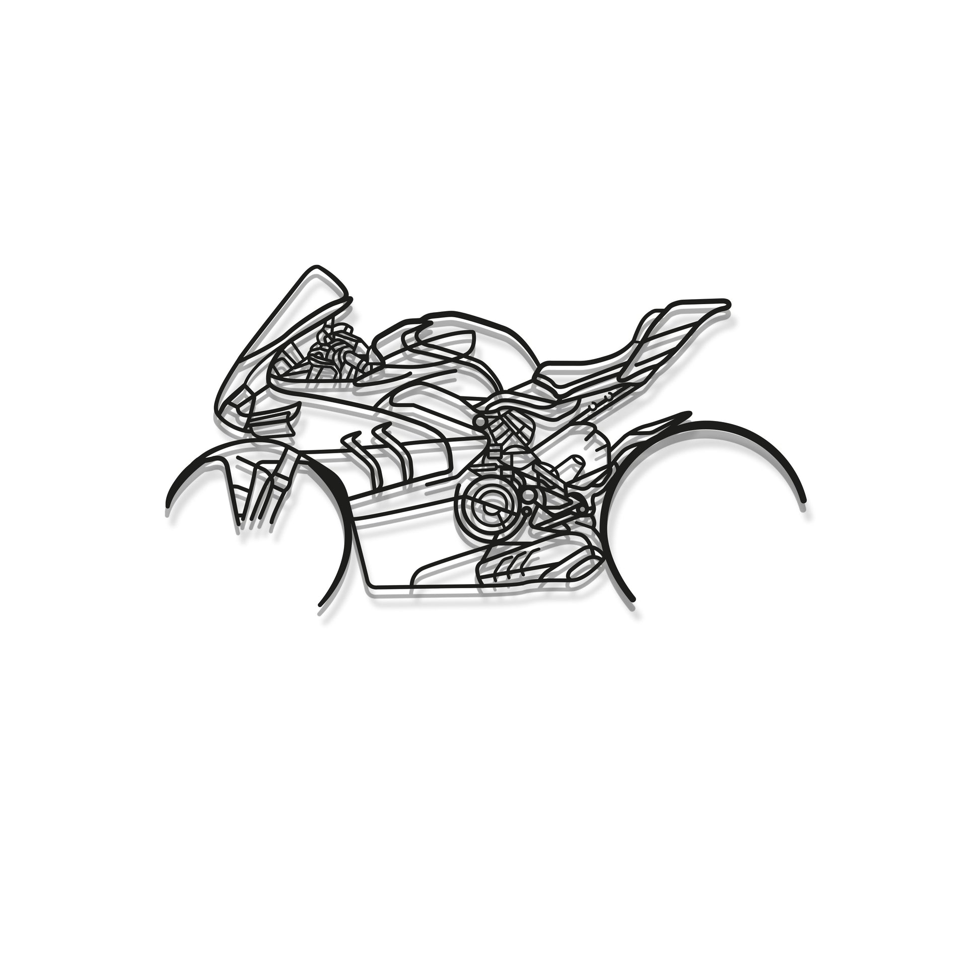 Laser cut steel V4SP motorcycle wall art perfect for motorsport fans