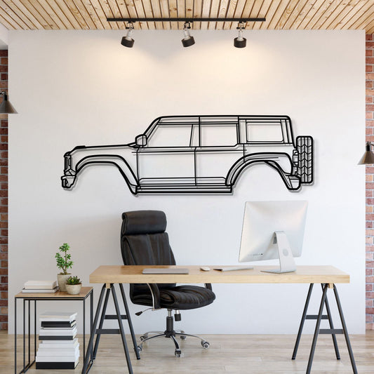 2022 Ford Bronco Raptor metal car wall art silhouette for garage décor