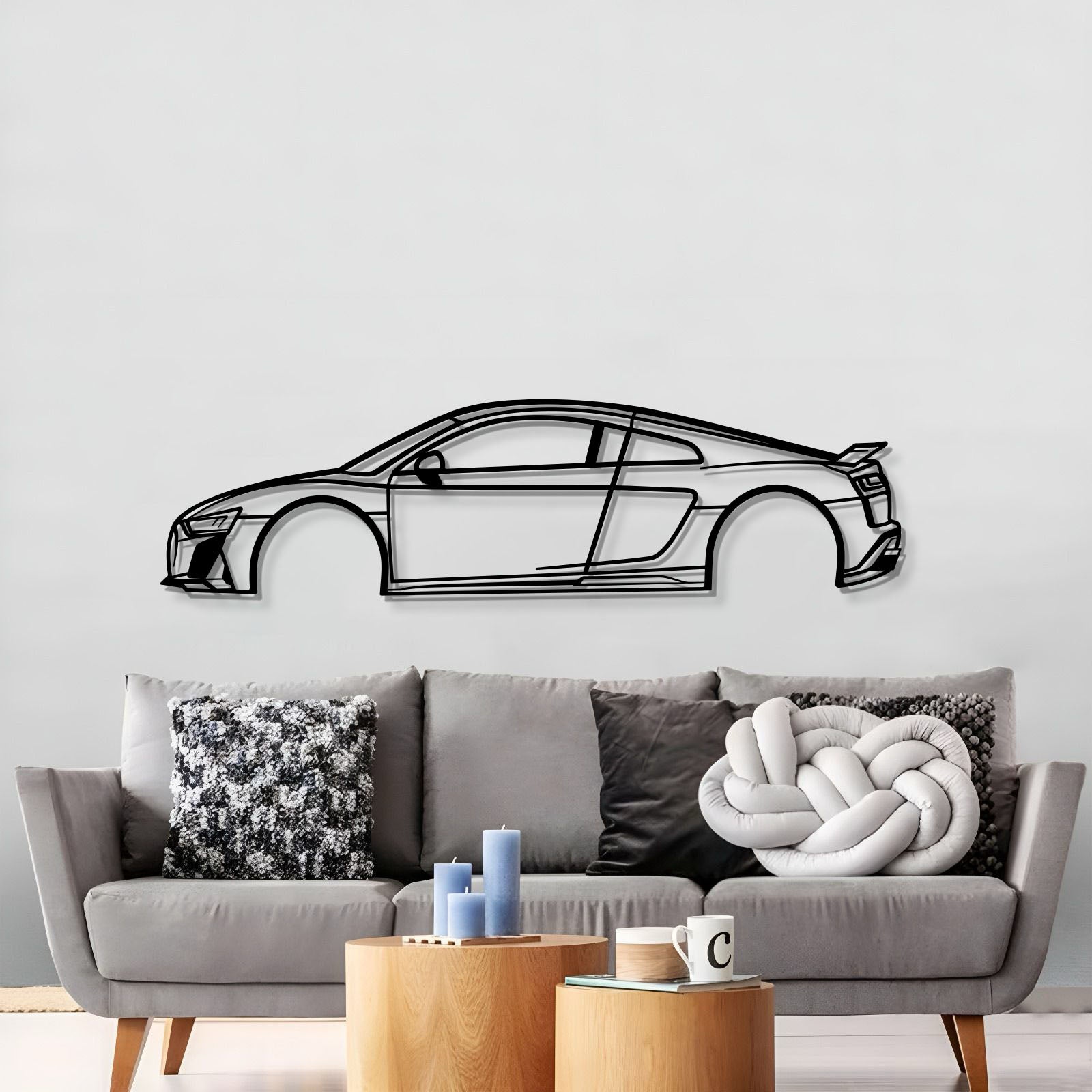 Audi R8 2022 metal wall art perfect for mancave or office display