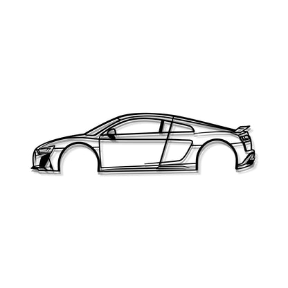 Sleek décor featuring Audi R8 2022 metal wall art adding motorsport flair