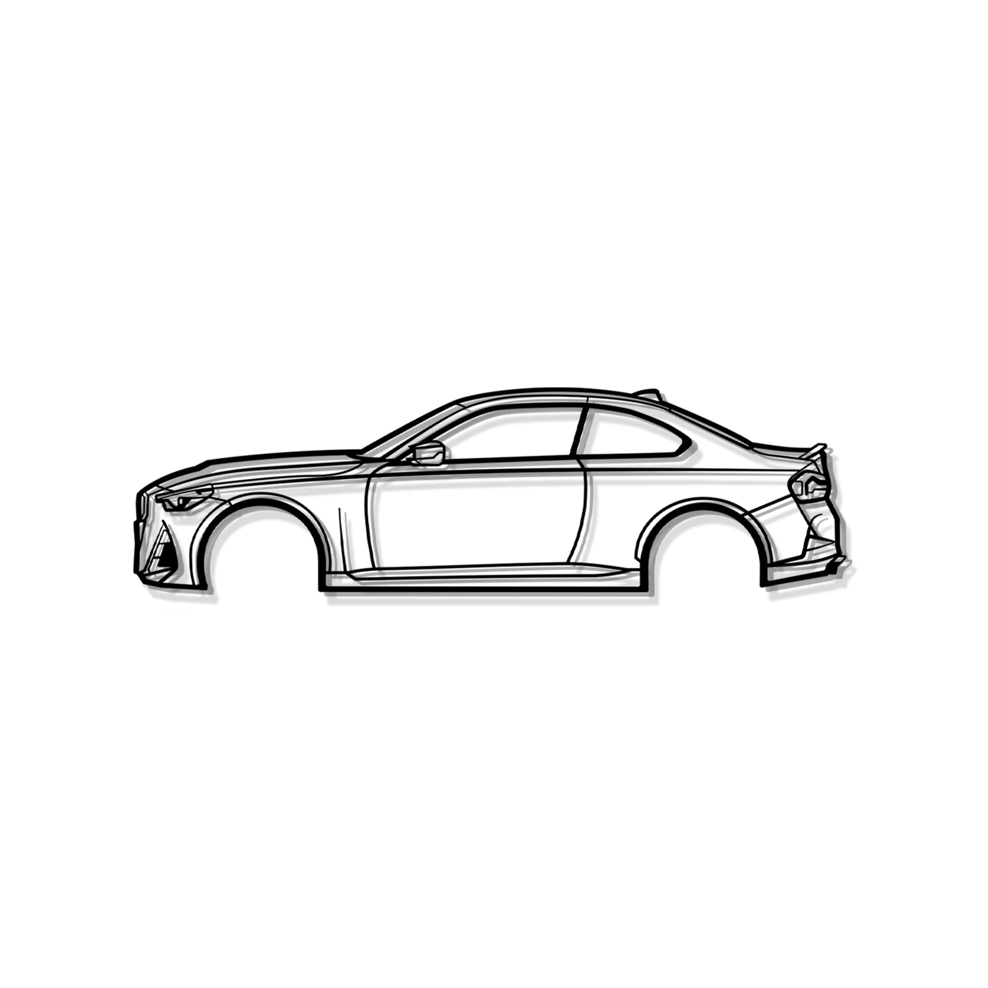 2022 BMW M240i Minimalist Metal Wall Art Silhouette Outline