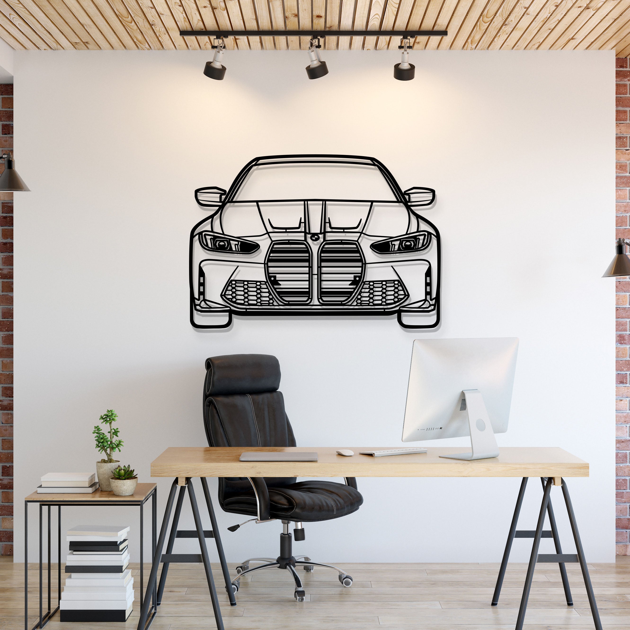 2022 M3 Front View Metal Car Wall Art - MT1326