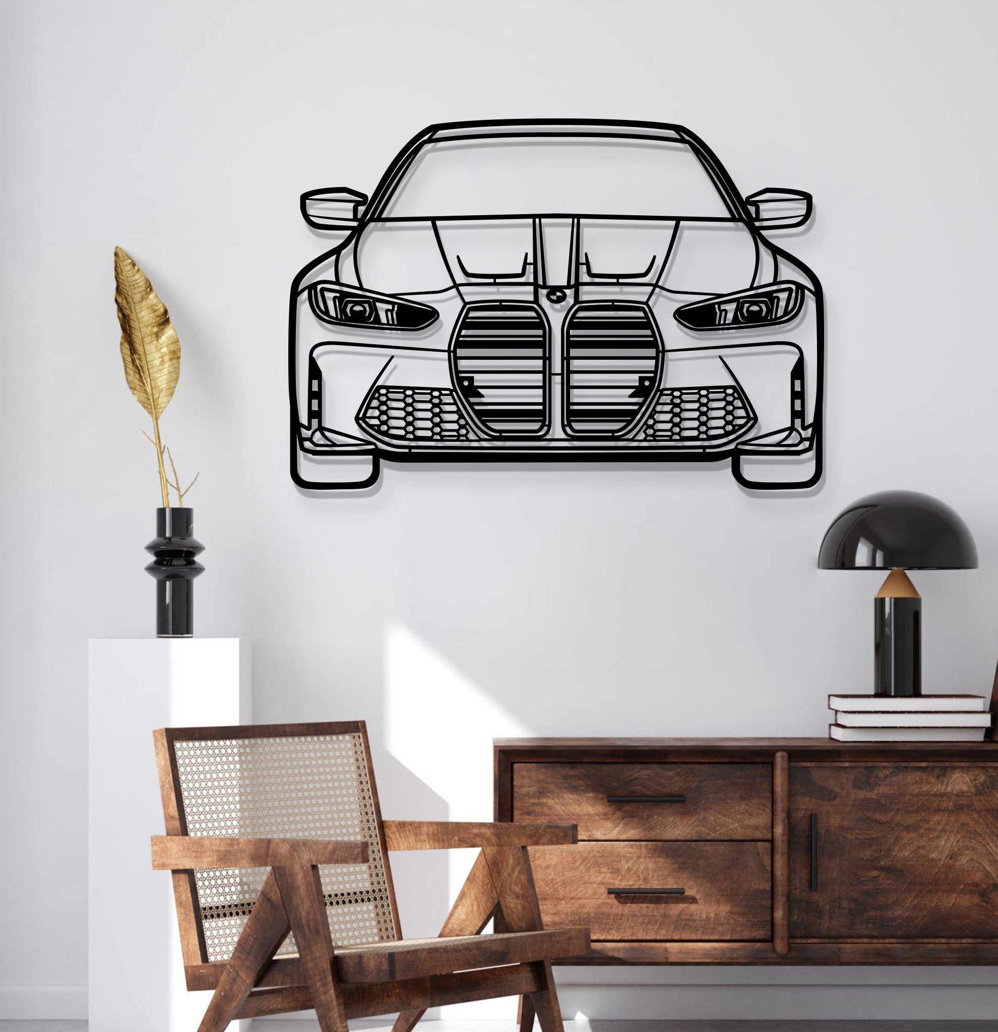 2022 M3 Front View Metal Car Wall Art - MT1326