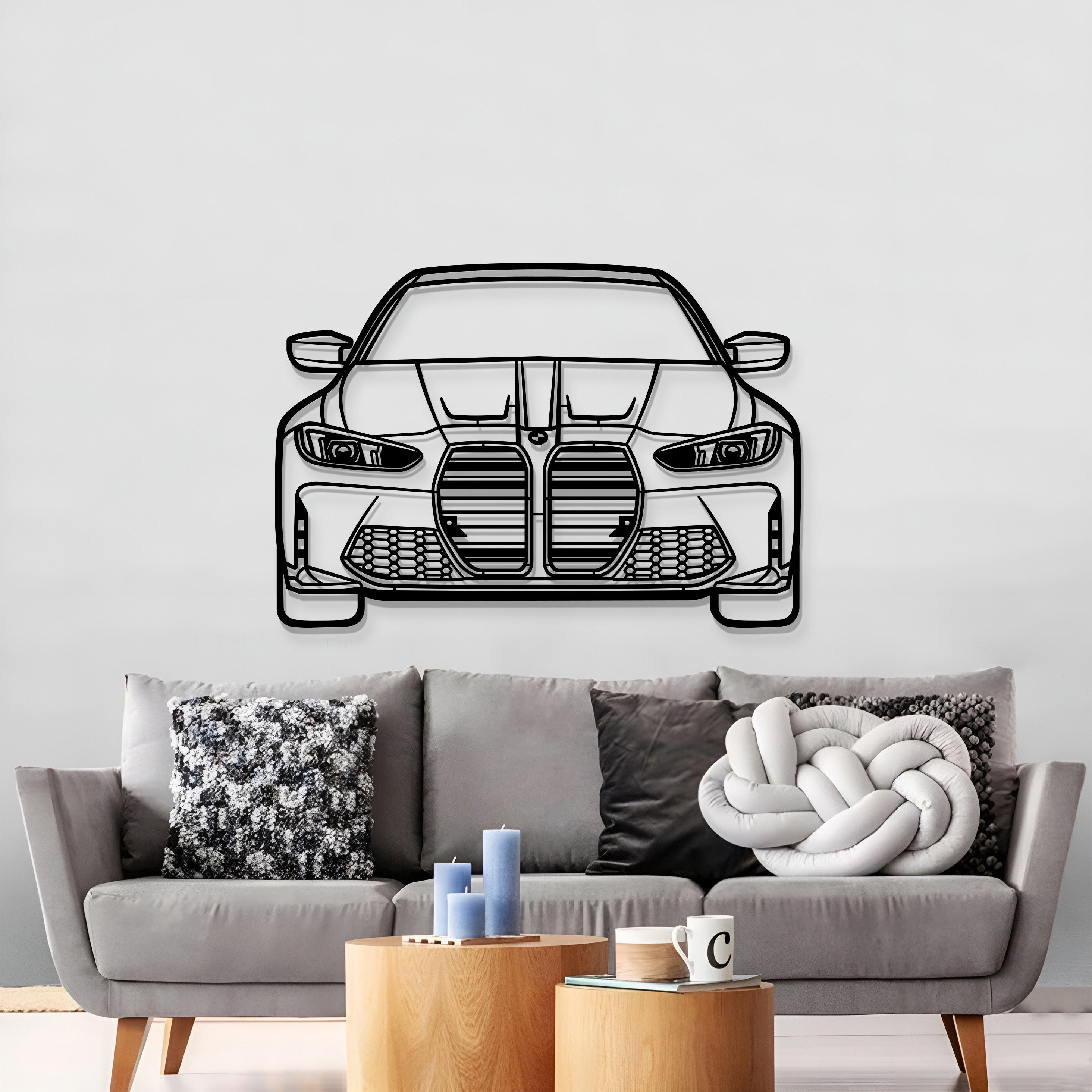 2022 M3 Front View Metal Car Wall Art - MT1326